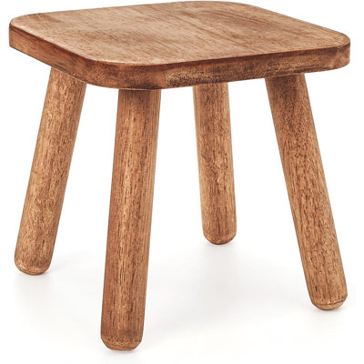 9 Inch Small Wooden Step Stool, Non-Slip One Step Stool