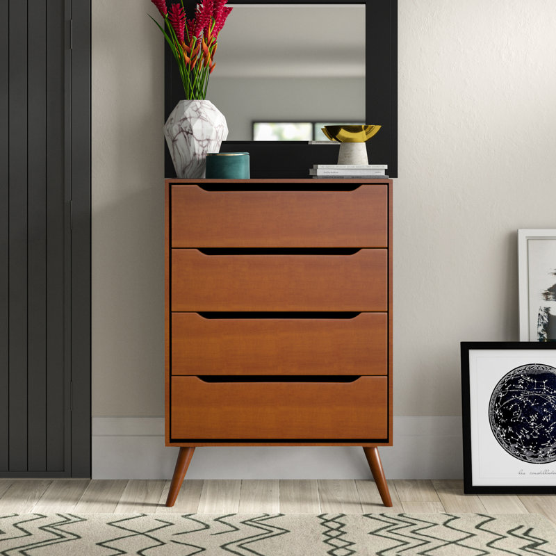 Commode 4 tiroirs Aliyha, Chêne