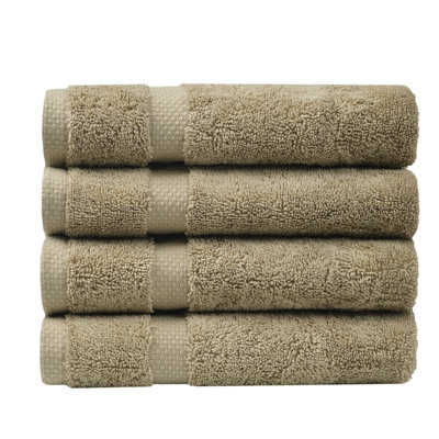 SOFE H&L | OLEA Luxury Turkish Cotton Set of 4 Hand Towel Green | Soft, Plush, and Hotel Quality