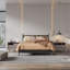 Table de chevet 2 tiroirs Mid-Century avec prises-581823637