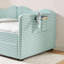 Lit de jour moderne, lit de jour rembourré équipé d'une base de lit gigogne escamotable et d'une poche de rangement latérale, canapé-lit multifonctionnel pour chambre à coucher et chambre d'amis-130899495-130899496