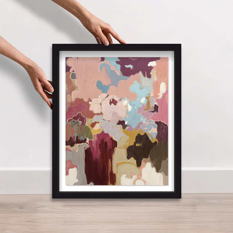 Ruby Love II Shadowbox Abstract Print by Oliver Gal, Black Frame, 16 x 20, 31.5"H x 37.5"W, Black Shadowbox