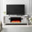 Mirrored Silver Fireplace TV Stand With 2 Cabinets For 65 Inch Tvs