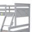 Lit superposé simple au-dessus d'un lit double en gris, avec lit de rangement stable et pratique, couleur grise, installation robuste-1955164958-1955164957