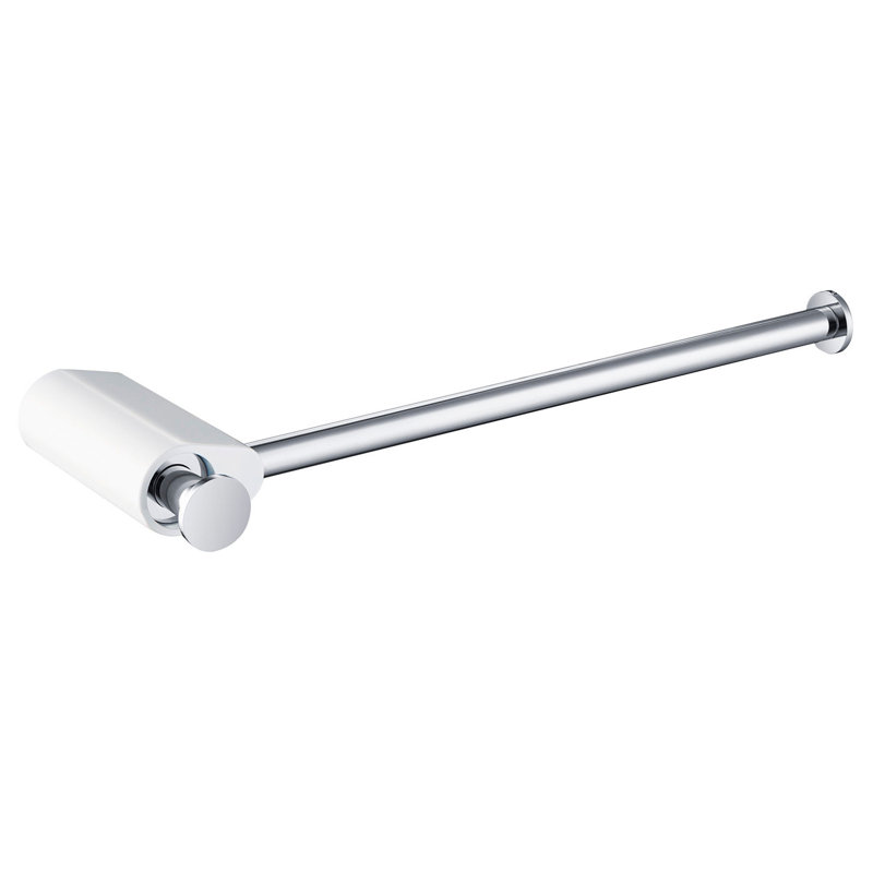 Volcano 11'' 1 Wall Towel Bar, Chrome/White