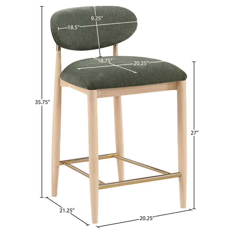 Tabouret en tissu Riccio, Naturel, Brossé, Tissu de polyester olive