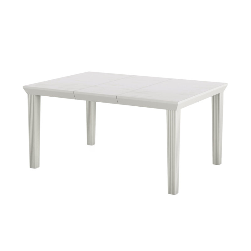 Table de salle à manger de 78 po de largeur, blanc antique / gris