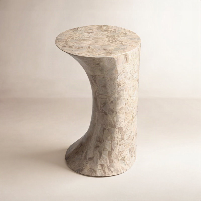 Jaxon Oval Fossil Stone Side Table