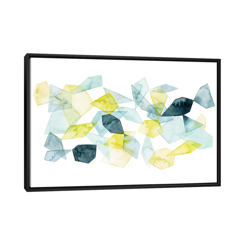« mer abstract abstract i », impression sur toile, H 18 po x l 26 po x P 1,5 po, Toile avec cadre noir, Pas de tapis