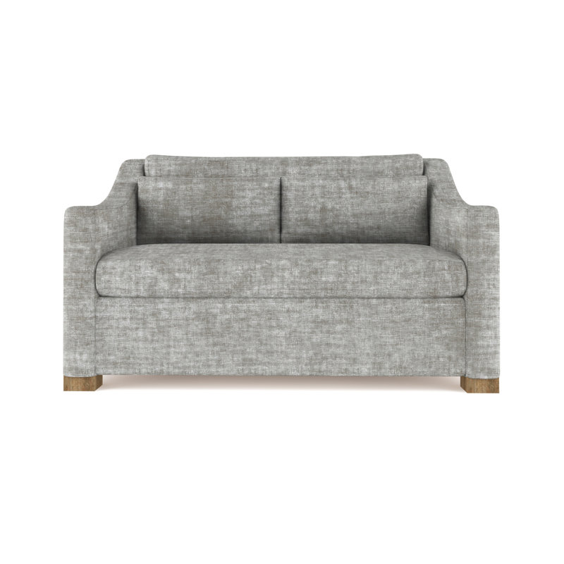 Causeuse Crosby, H 32,5 po x l 60 po x P 43 po, Velours écrasé rayé argent, Ébène