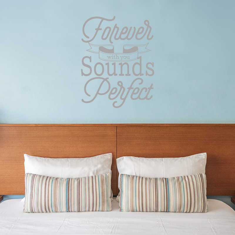 Adhésif décoratif «Forever With You Sounds Perfect», H 16 po x l 13 po, Argent