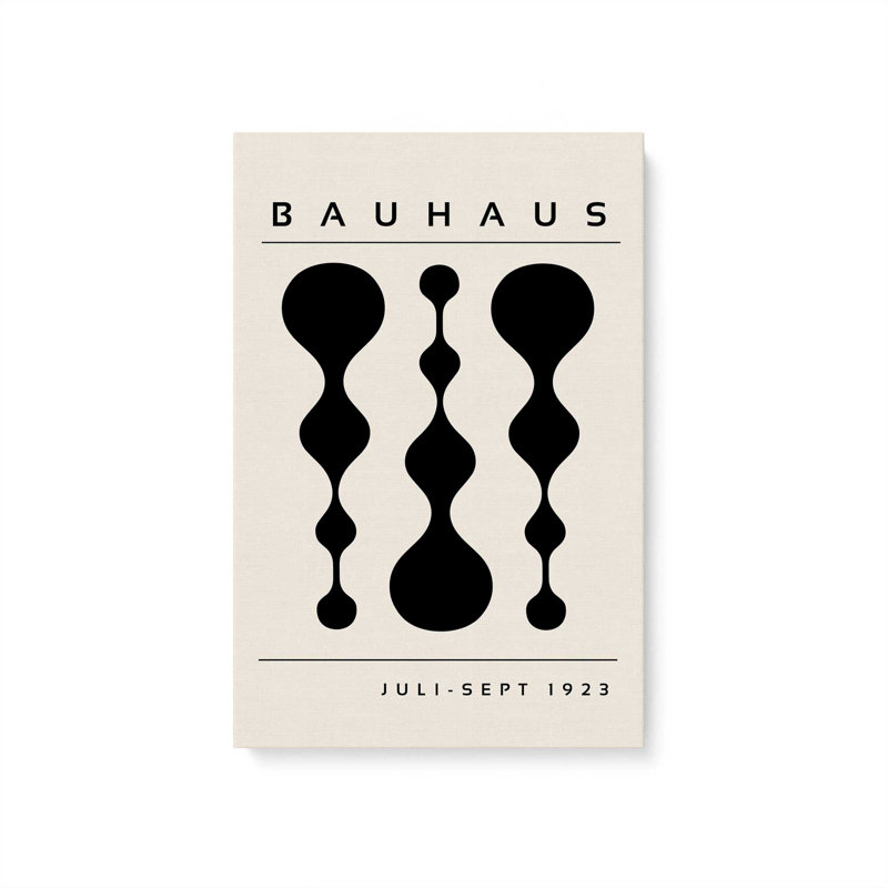 Bauhaus à géométrie liquide, H 12 po x l 8 po x P 1,25 po, Toile tendue
