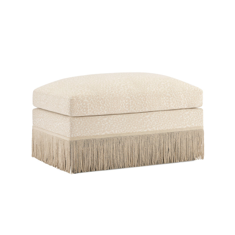 Repose-pieds en chenille léopard, Beige/brun