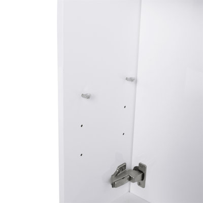 Meuble-lavabo autoportant de 23 pouces avec lavabo en céramique et portes à fermeture douce, parfait pour les salles de bain modernes et compactes