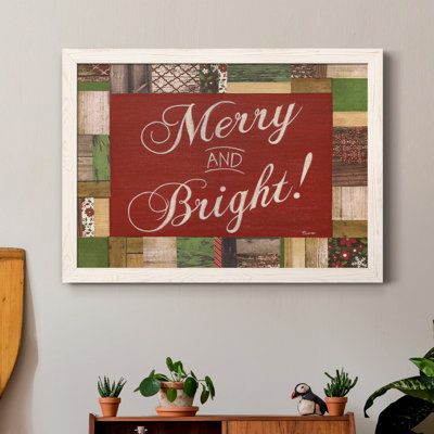Merry And Bright - Textual Art on Canvas
