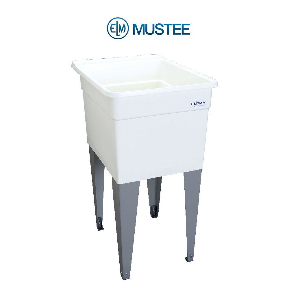 Mustee 21F LilTub Utilatub Laundry Tub Floor Mount 24 inch x 18 inch White