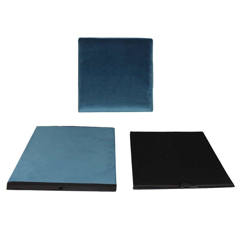 Repose-pieds tabouret avec rangement Modern, Polyester bleu