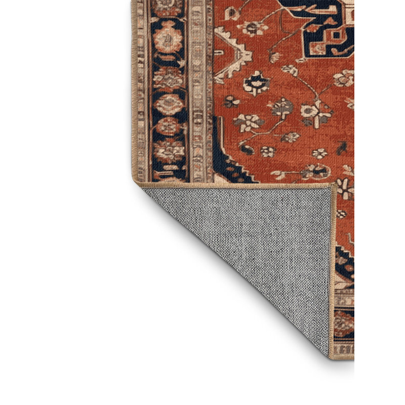 Tapis brun lavable à la machine, Rond 6 pi