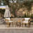 Outdoor Acacia Wood Side Table with Woven Wicker Trim