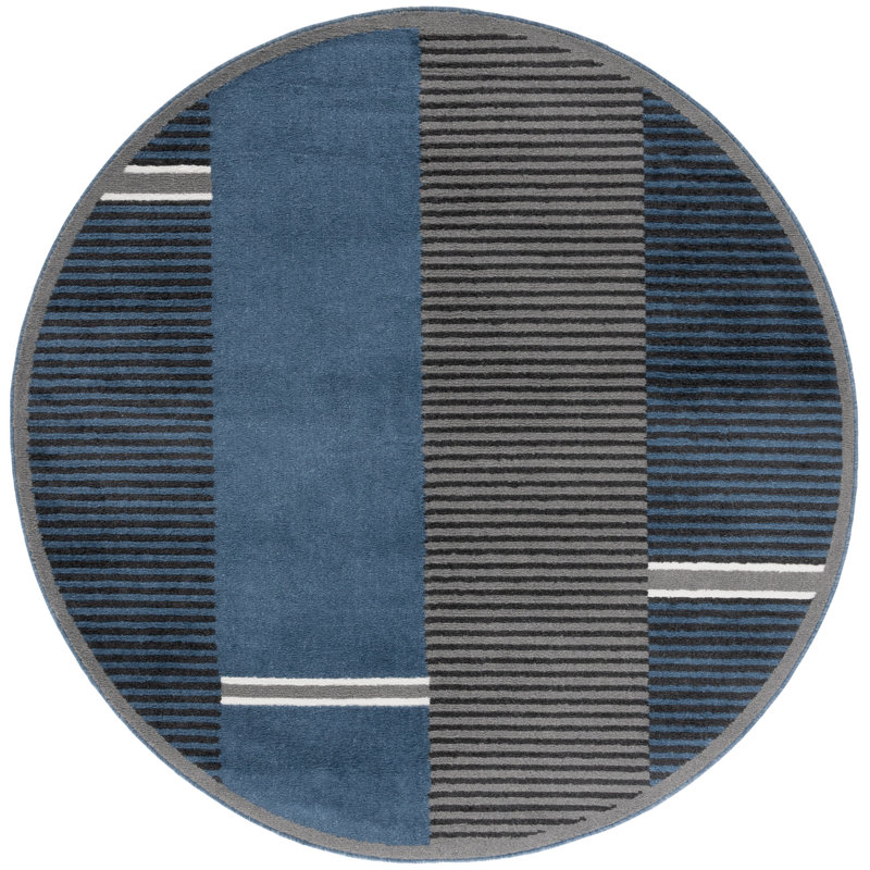 Kosuna Performance Striped Rug, Round 6'7"