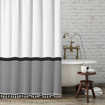  Awellife Boho Gray Shower Curtain for Bathroom Stripe