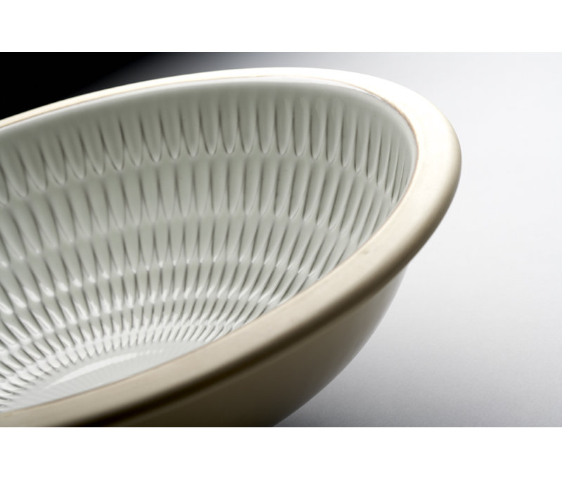 Ricochet Vitreous China Oval Undermount Bathroom Sink, Earthen White