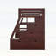 Lit mezzanine simple avec 7 tiroirs, 2 tablettes et bureau pour une utilisation compacte et multifonctionnelle dans les chambres modernes-133490514-133490516