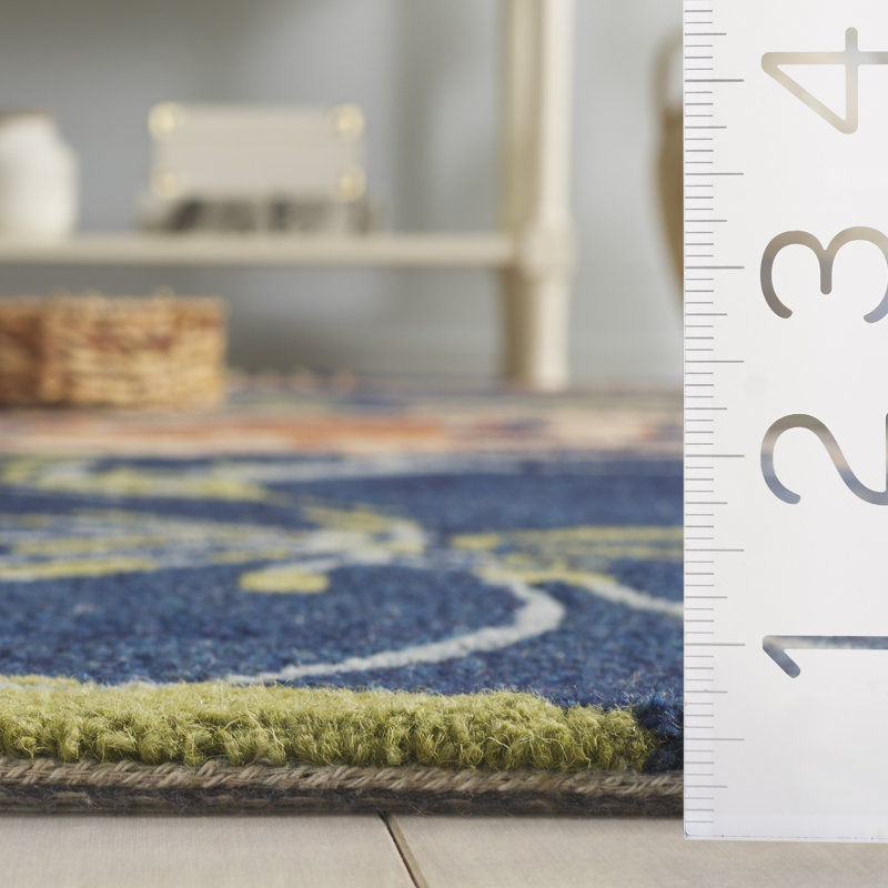 Jardin Hand Tufted Wool; Cotton Floral Indoor Rug, Square 6'