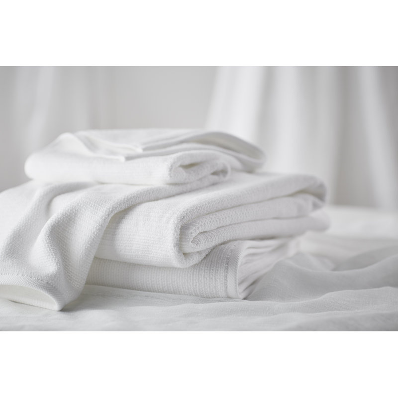 Bath Linens Bath Sheet with Textured Weave, White