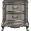 Table de chevet traditionnelle en gris antique