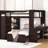 Loft Bed With Full And Twin Sizes, Storage Shelves, Desk, Wardrobe. Strong Construction. Maximize Space. No Foundation. 94.8"L X 78.7"W 65"H Size In . Wardrobe For Organization. Stylish. Solid-664916855-664916853
