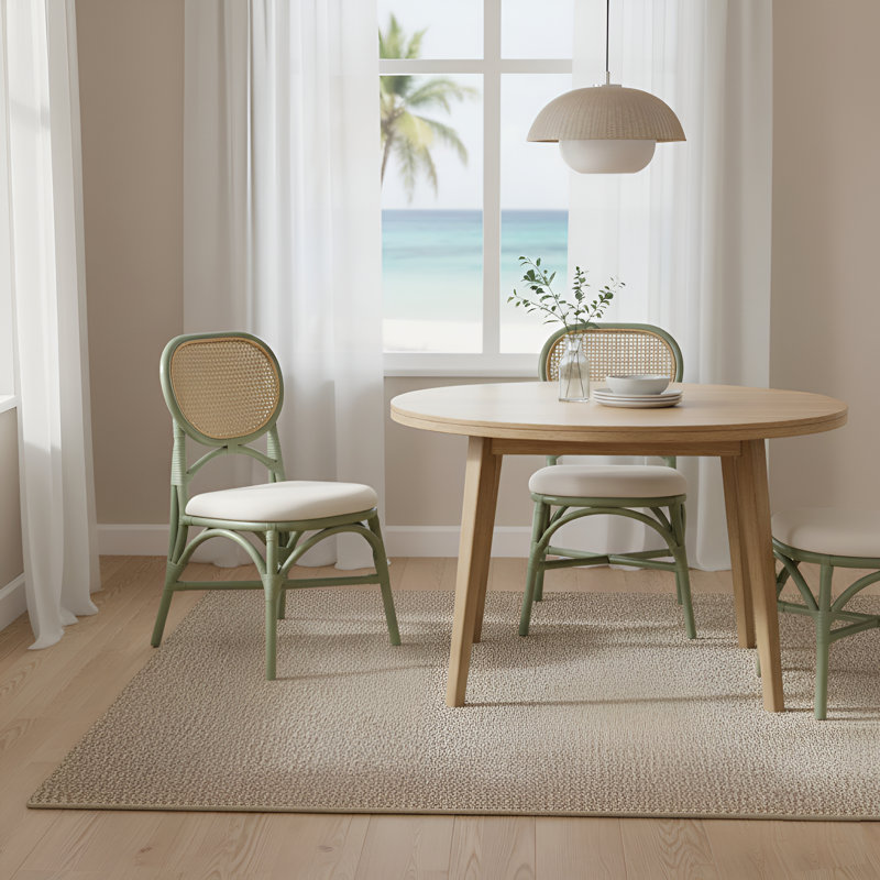 Chaise en rotin Aileen - vert, Vert
