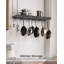 Support mural et de plafond pour casseroles de cuisine, style industriel, avec 18 crochets, noir anthracite-1061493472