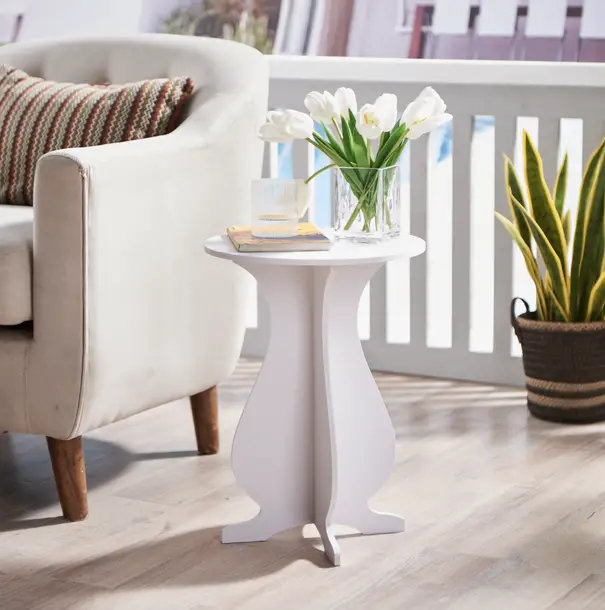Table de bout en bois Kesterry, H 24 po x l 16 po x P 16 po