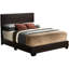 Grand lit en cappuccino rembourré de mousse - l 86 po x P 63 po x H 47 po Fabrication élégante