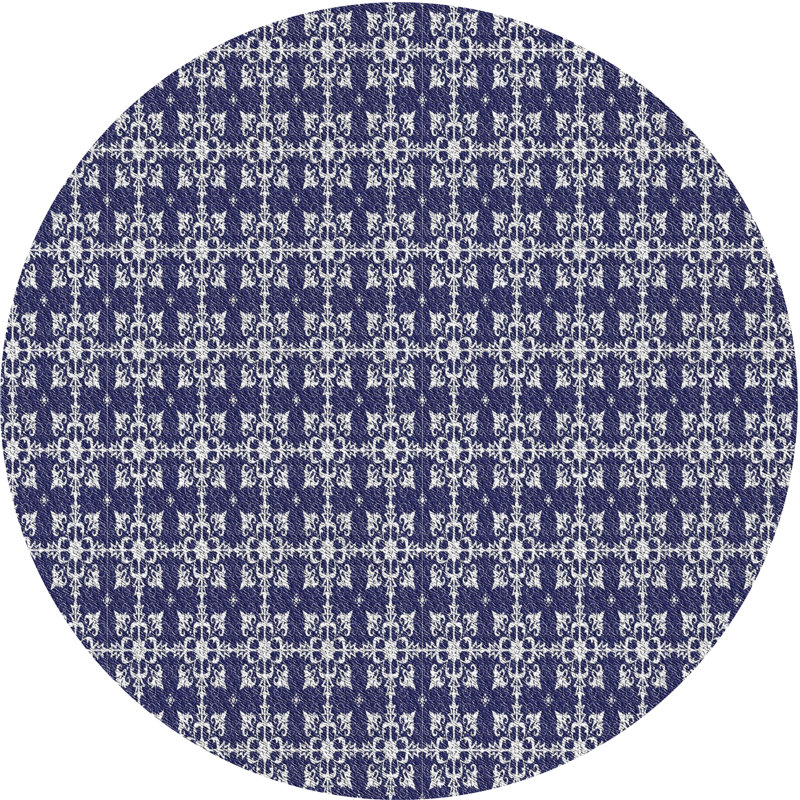 Tapis damassé mauve, Rond 6 pi