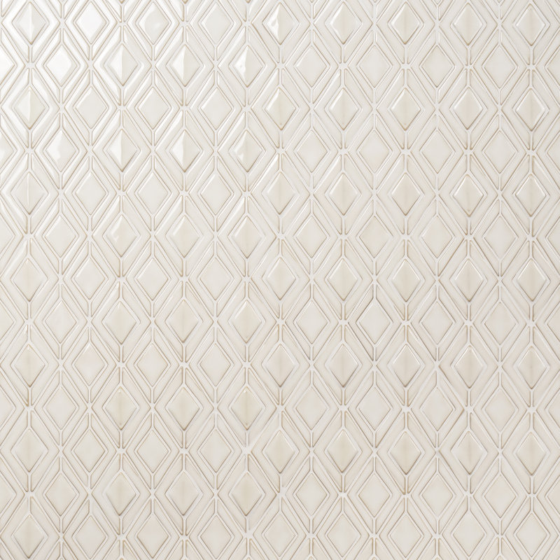 Divine Jewel 4" x 6" Glass Novelty Mosaic Tile (1.19 Sq. Ft. / Sheet), Natural White