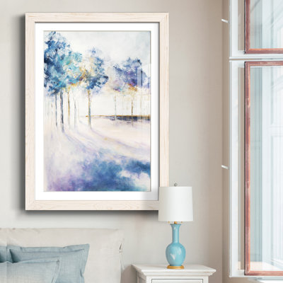 Ombre et grands arbres - Reproduction de photo encadrée sur papier