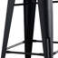 Tabouret de bar 24 po en métal de style rustique rustique avec dossier confortable, robuste et durable pour comptoir de cuisine, ensemble de 4