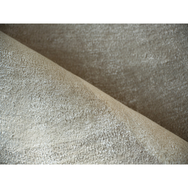 Mitomo Handmade Wool/Bamboo Silk Area Rug, Pearl, Rectangle 8' x 10'