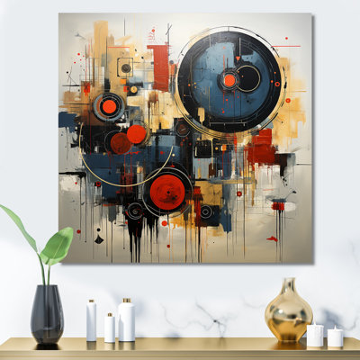 Minimalisme, formes rouges et noires élégantes - décoration murale abstraite