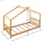 Lit plateforme simple naturel avec thème maison. Fabrication pour la chambre à coucher dans la conception. Pin et. Mobilier spacieux