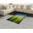 Yellow Flower High Density Long Fiber Poly Threads Decorative Area Rug Carpet-42030995
