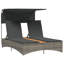 Double chaise longue avec auvent et rotin en polyester-246174886-246174904