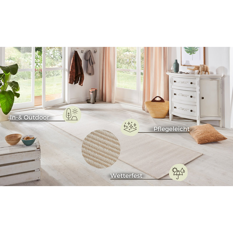 Nature Flatweave Cream White Rug, Runner 80 x 450cm