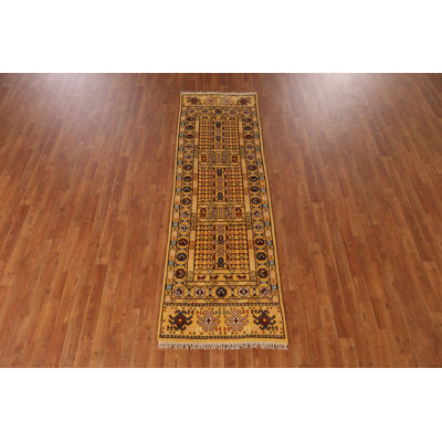 Geometric Traditional Indian Runner Rug 2x8