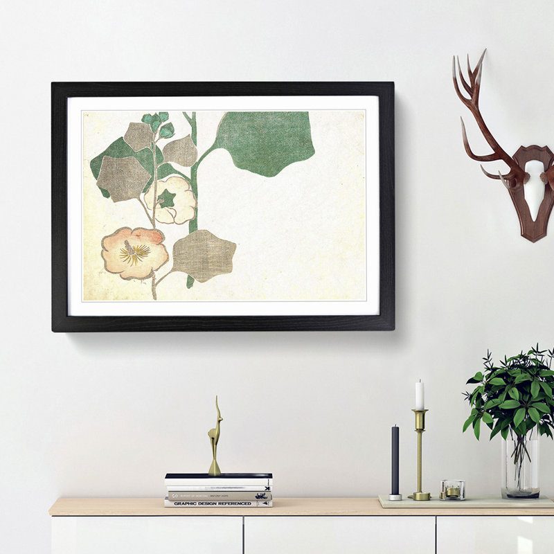 Floral Design by Ogata Korin - Framed Print, Black Framed, 27cm H x 36cm W x 2cm D