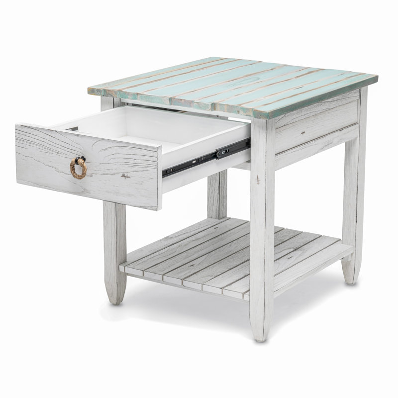 Table de bout Decastro Coastal, Bleu / Blanc