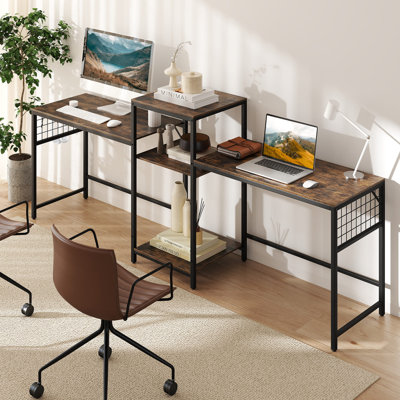 Modular L-Shaped Iron Computer Desk