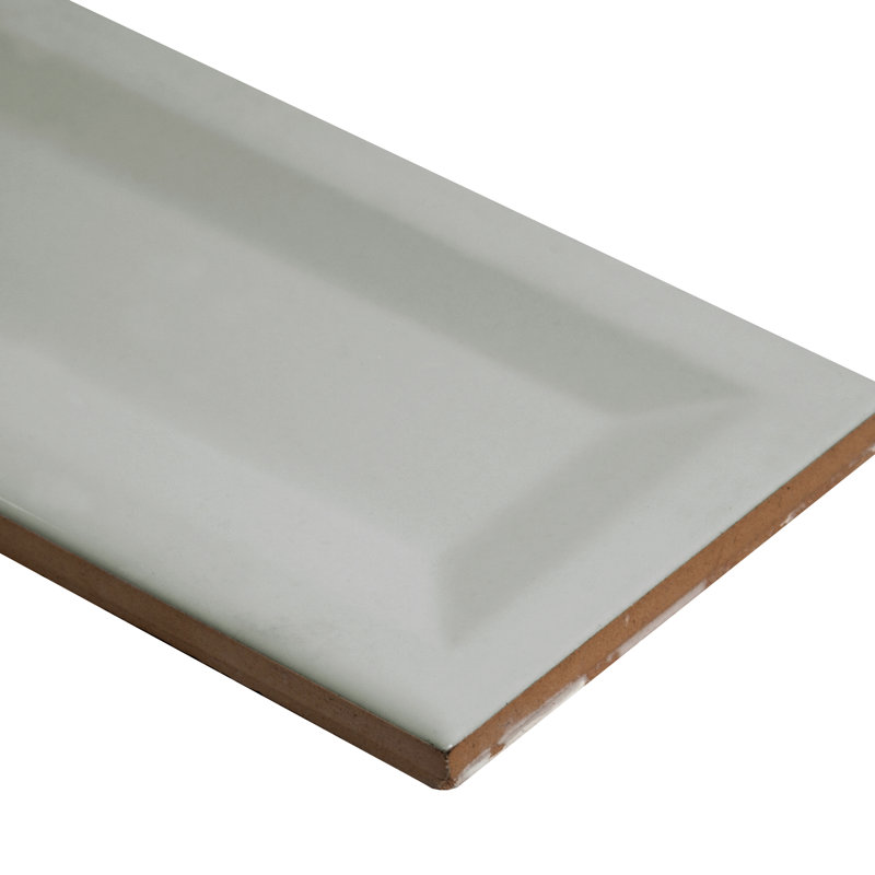 Segment Stone 3 in. x 6 in. Glossy Ceramic Inverted Beveled Wall Tile, Stone